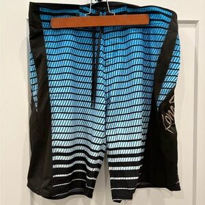 Stylish Men's Blue and Black Board Shorts